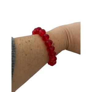 red glass bead bracelet